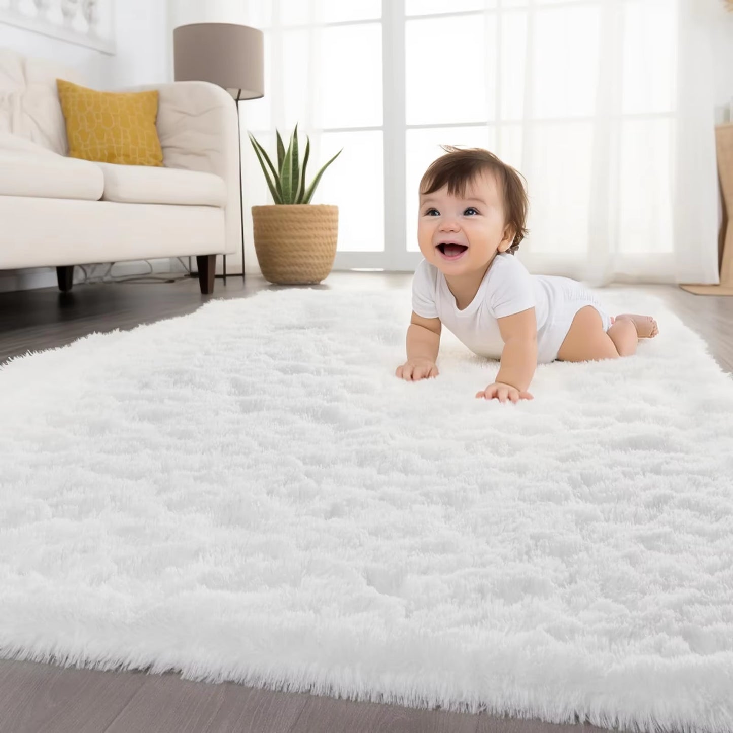 Minimalist Style Living Room Carpet, Fluffy and Slip-Resistant Children'S Room Mat, Bathroom Carpet, Home Decoration