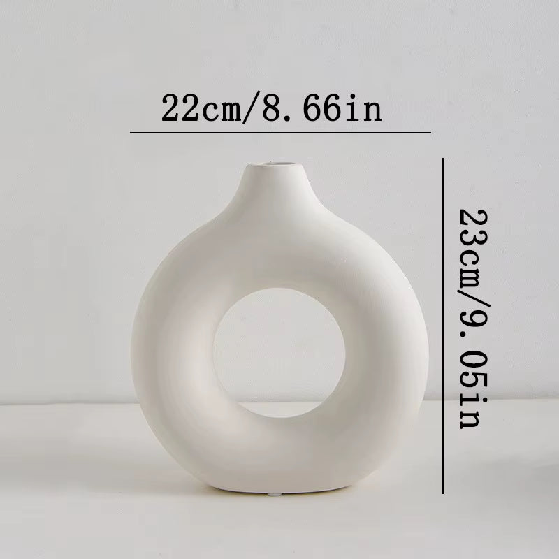 Nordic White Flower Vase Designed Plastic Plant Pot Flower Bud Bottle Floral Arrangement Display Bottle Living Room Decor
