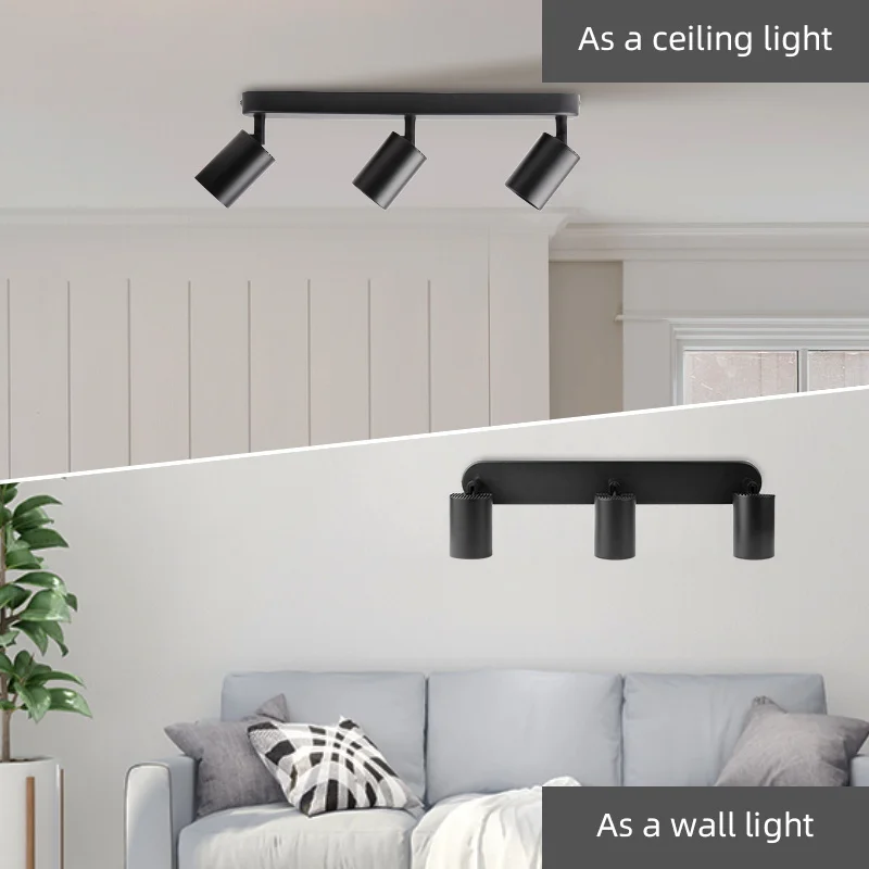 GU10 LED Track Light Spotlight 110-220V Suit Ceiling Lamp GU10 3 Color COB Spot Lights for Kitchen Commercial Living Room Home