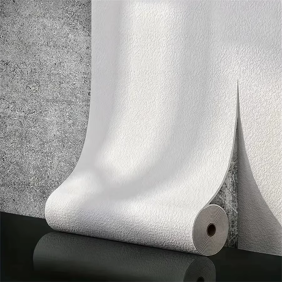 Linen 3D Foam Self-Adhesive PVC Solid Color Thickened Waterproof Background Wall Renovation Wallpaper Wall Stickers Home Decor