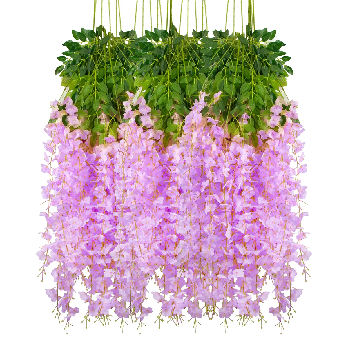 12Pcs Artificial Flowers Silk Wisteria Vine Fake Silk Hanging Flower for Wedding Party Garden Outdoor Greenery Home Wall Decor