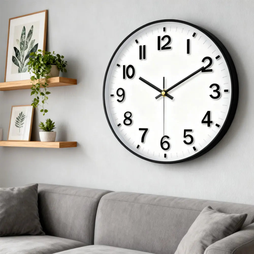 8/10/12 Inch Classic Quartz Wall Clock 3D Cubic Digital Clock Study Living Room Bedroom Modern Silent Analog Clock Home Decor