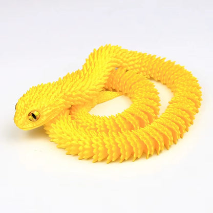 30/60/80Cm 3D Printed Luminous Snake Movable Joint Simulation Snake Action Figures Home Office Desktop Ornament Birthday Gifts