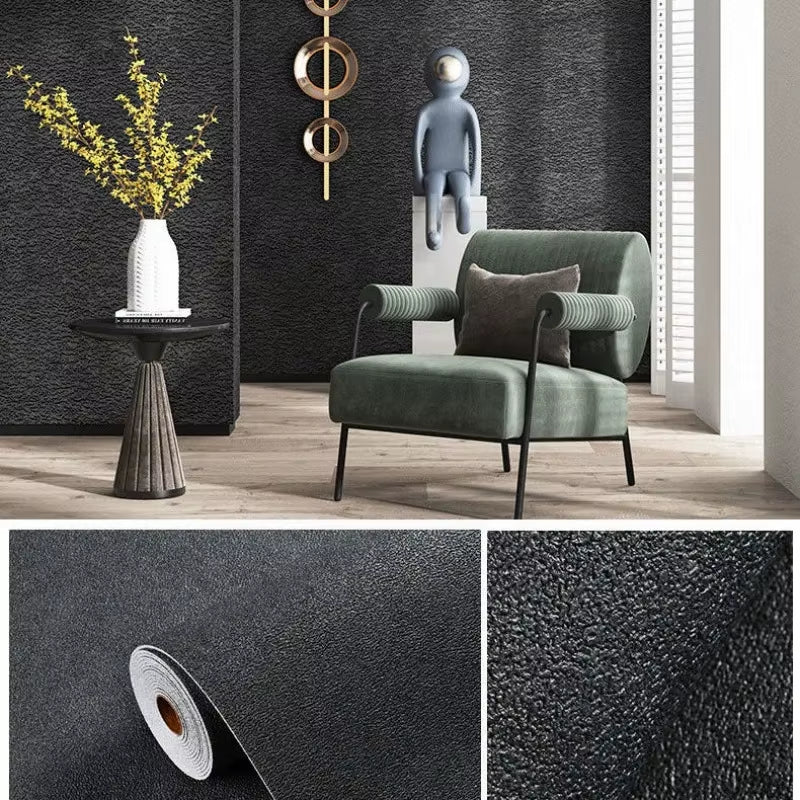Linen 3D Foam Self-Adhesive PVC Solid Color Thickened Waterproof Background Wall Renovation Wallpaper Wall Stickers Home Decor