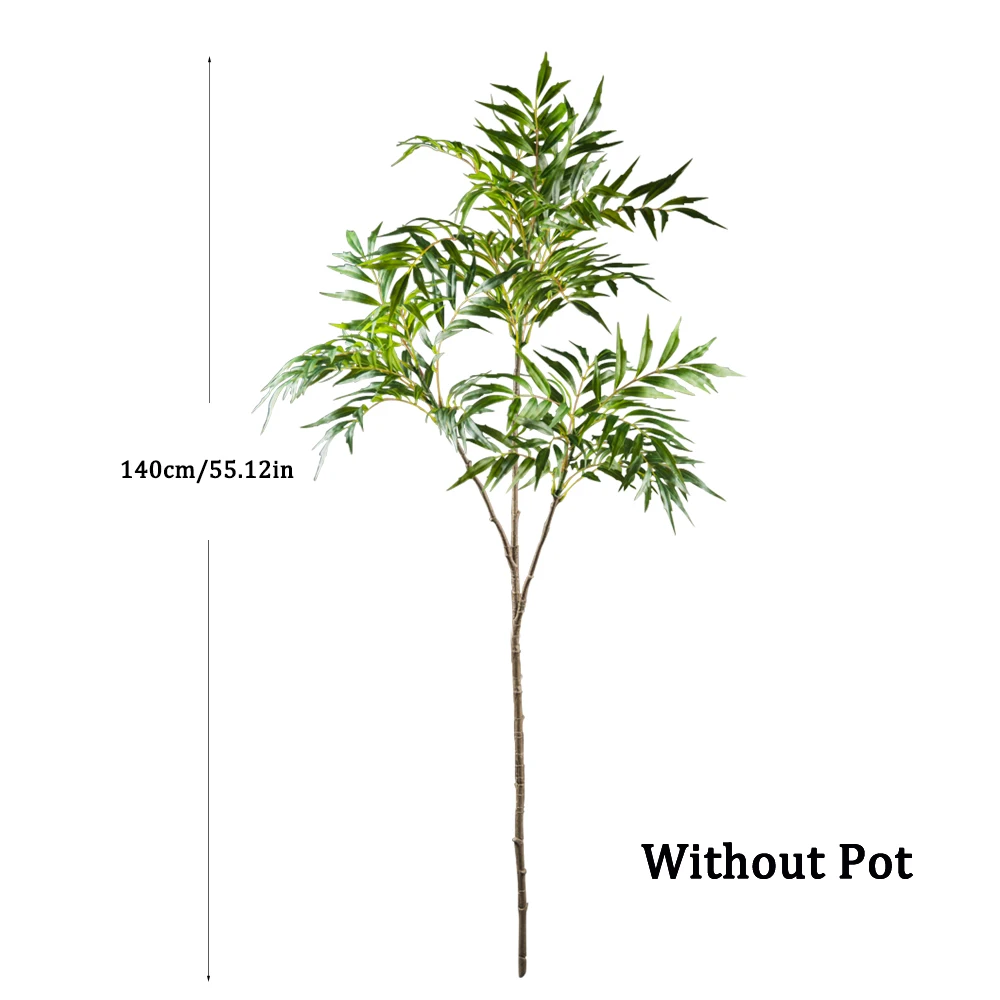 78-140Cm Large Artificial Tree Real Touch Palm Tree Plastic Nandina Leaves Faux Tall Bamboo Plants for Home Garden Office Decor