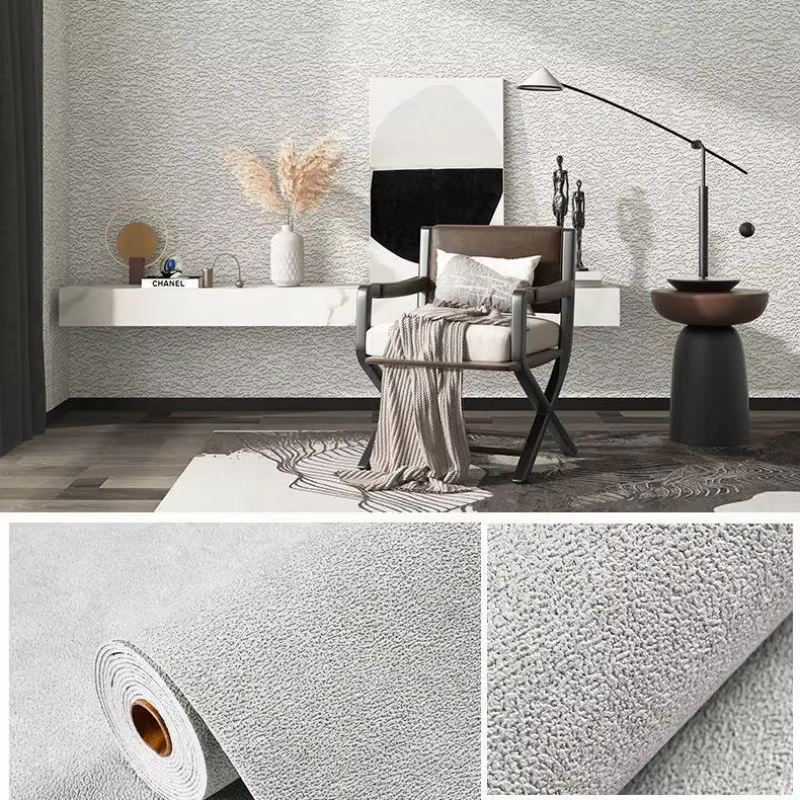 Linen 3D Foam Self-Adhesive PVC Solid Color Thickened Waterproof Background Wall Renovation Wallpaper Wall Stickers Home Decor