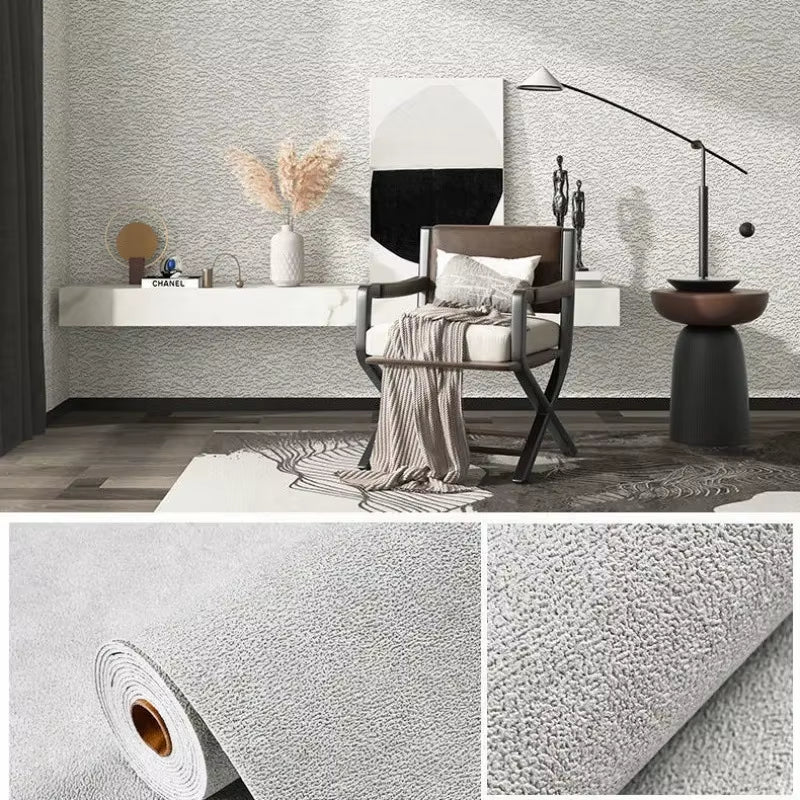 Linen 3D Foam Self-Adhesive PVC Solid Color Thickened Waterproof Background Wall Renovation Wallpaper Wall Stickers Home Decor