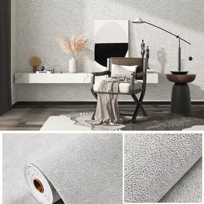 Linen 3D Foam Self-Adhesive PVC Solid Color Thickened Waterproof Background Wall Renovation Wallpaper Wall Stickers Home Decor