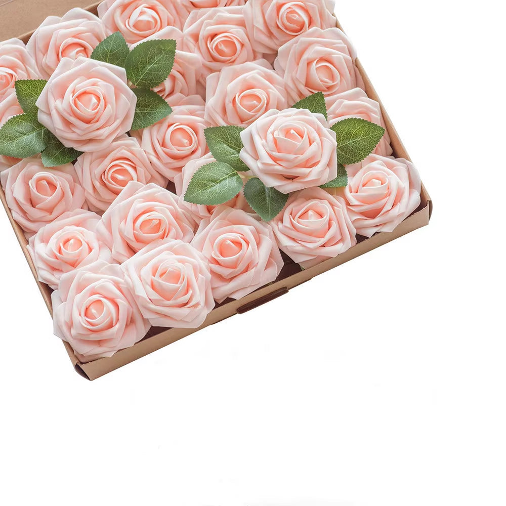 Rose Artificial Flowers 15/25/100Pcs Foam Fake Roses Wedding Bouquets Centerpieces Mothers Day Valentines Gifts Party Decoration