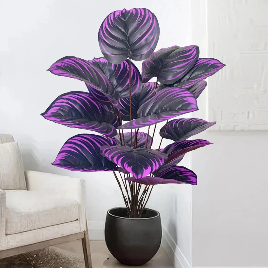 57-75Cm Large Fake Palm Tree Artificial Monstera Plants Branch Plastic Turtle Leaves Real Touch Leafs for Home Garden Decor