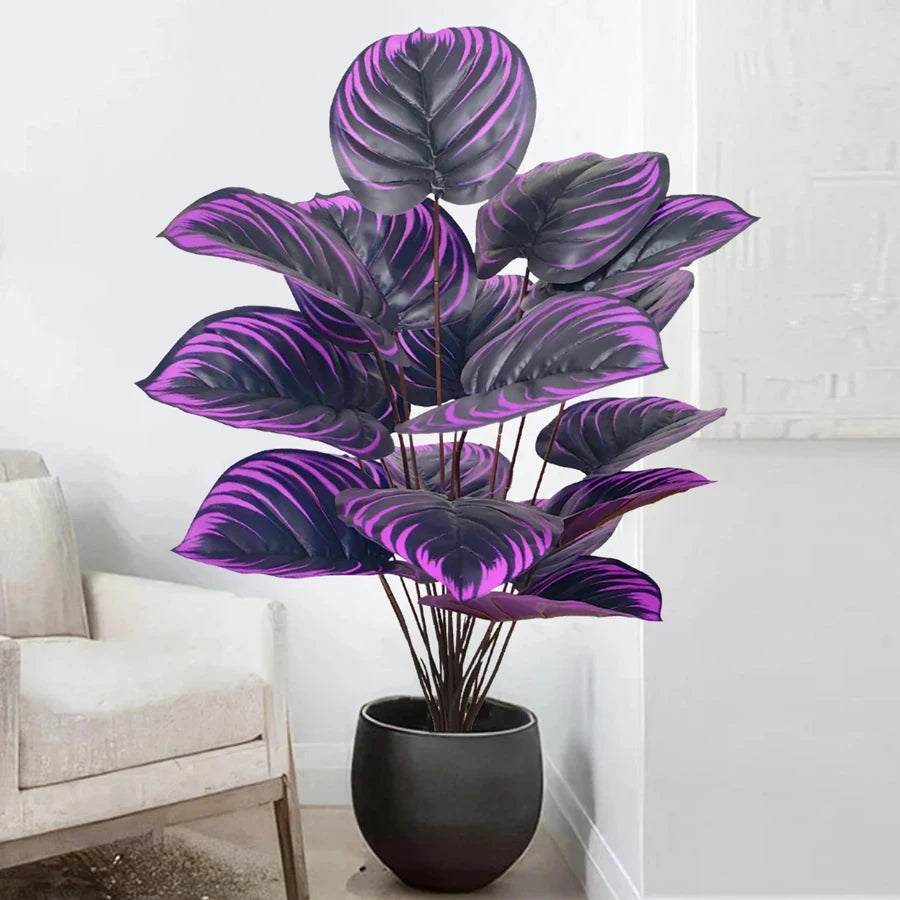 57-75Cm Large Fake Palm Tree Artificial Monstera Plants Branch Plastic Turtle Leaves Real Touch Leafs for Home Garden Decor