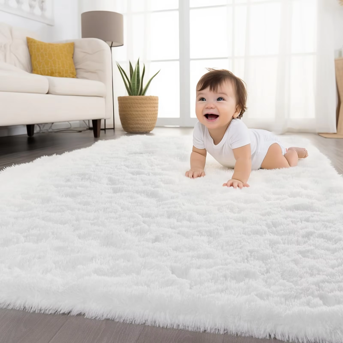 Minimalist Style Living Room Carpet, Fluffy and Slip-Resistant Children'S Room Mat, Bathroom Carpet, Home Decoration