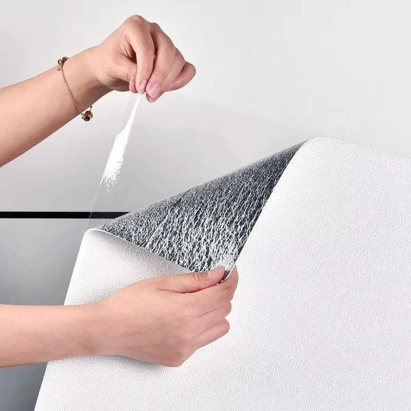 Linen 3D Foam Self-Adhesive PVC Solid Color Thickened Waterproof Background Wall Renovation Wallpaper Wall Stickers Home Decor