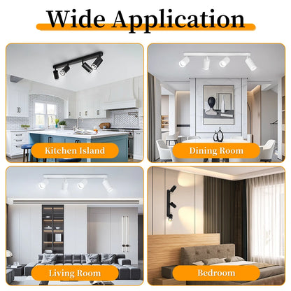 GU10 LED Track Light Spotlight 110-220V Suit Ceiling Lamp GU10 3 Color COB Spot Lights for Kitchen Commercial Living Room Home