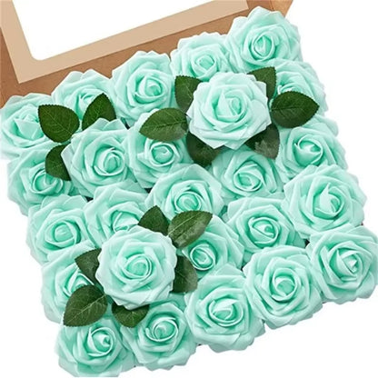 Rose Artificial Flowers 15/25/100Pcs Foam Fake Roses Wedding Bouquets Centerpieces Mothers Day Valentines Gifts Party Decoration