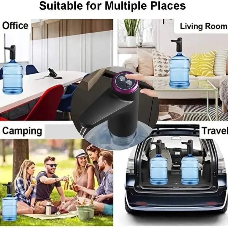 Portable 5-Gallon Water Dispenser with USB Charging-Automatic Electric Pump Suitable for Home, Office, and Outdoor Use