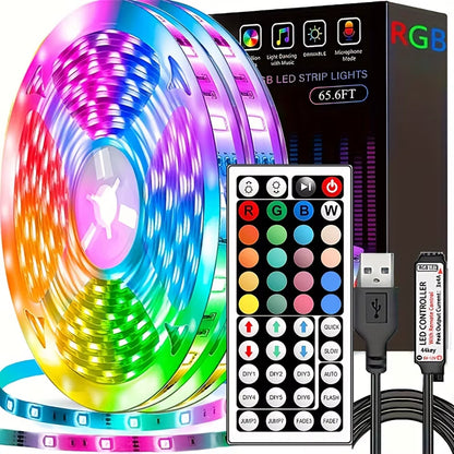 Led Strip Lights with 44 Key Remote Control 1M 5M 10M 20M RGB Tape Led Wall Room for Home Bedroom Party Decor TV Backlight