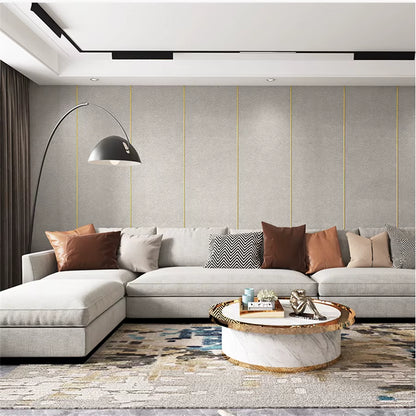 Linen 3D Foam Self-Adhesive PVC Solid Color Thickened Waterproof Background Wall Renovation Wallpaper Wall Stickers Home Decor