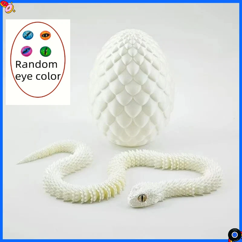 3D Printed Snake Egg with Flexible Inner Hinge Animal Toy, Movable Joint Surprise Egg Desktop Home Decoration