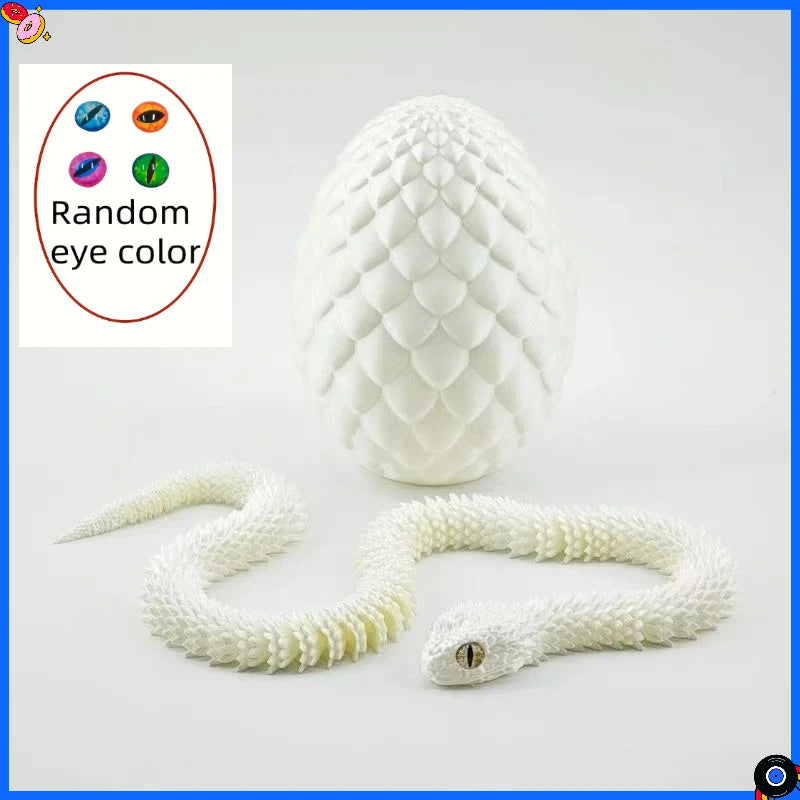 3D Printed Snake Egg with Flexible Inner Hinge Animal Toy, Movable Joint Surprise Egg Desktop Home Decoration