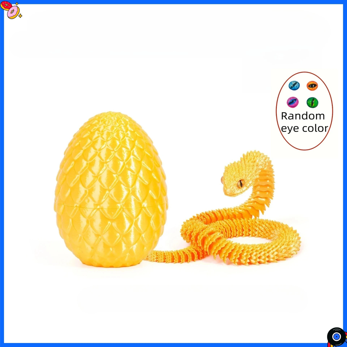 3D Printed Snake Egg with Flexible Inner Hinge Animal Toy, Movable Joint Surprise Egg Desktop Home Decoration