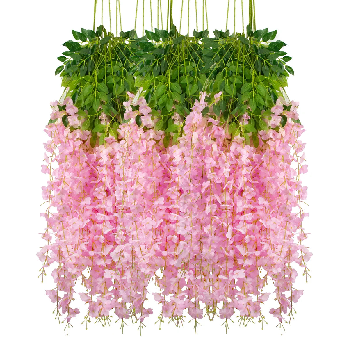 12Pcs Artificial Flowers Silk Wisteria Vine Fake Silk Hanging Flower for Wedding Party Garden Outdoor Greenery Home Wall Decor