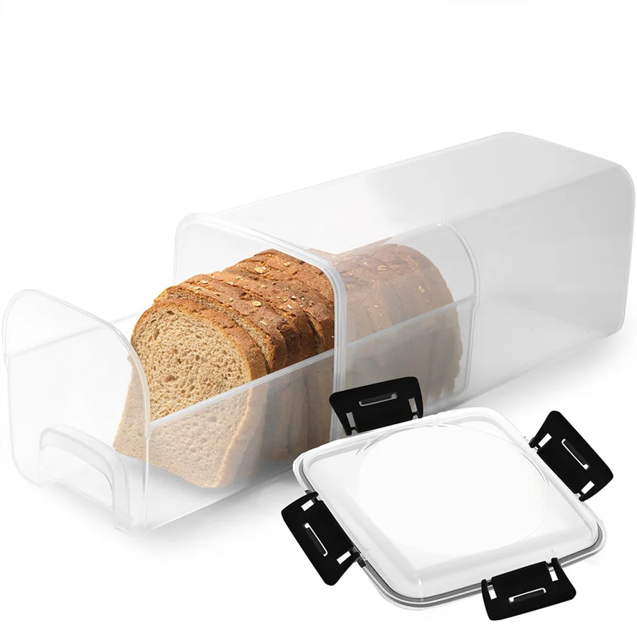 Bread Loaf Container Clear Airtight Bread Box with Lid Sandwich Bread Holder for Homemade Bread Tall Bread Saver for Kitchen