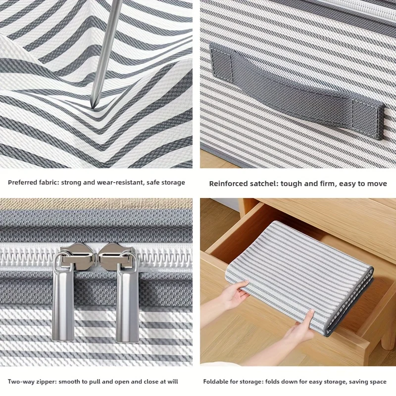 Large Capacity Clothes Storage Bag Heavy Duty Non-Woven Organizer Box Clear Window for Comforters Blankets Bedding under Bed