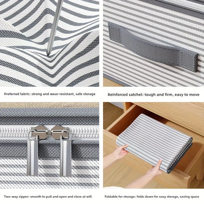 Large Capacity Clothes Storage Bag Heavy Duty Non-Woven Organizer Box Clear Window for Comforters Blankets Bedding under Bed