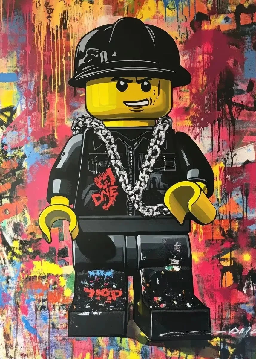 Cartoon Abstract Fun Various Occupations L-Legos Posters Canvas Prints Wall Art Picture for Home Room Children'S Room Decoration
