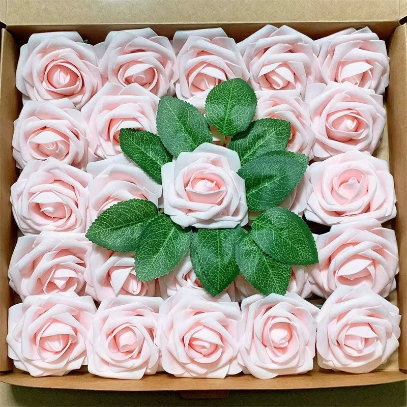 Rose Artificial Flowers 15/25/100Pcs Foam Fake Roses Wedding Bouquets Centerpieces Mothers Day Valentines Gifts Party Decoration