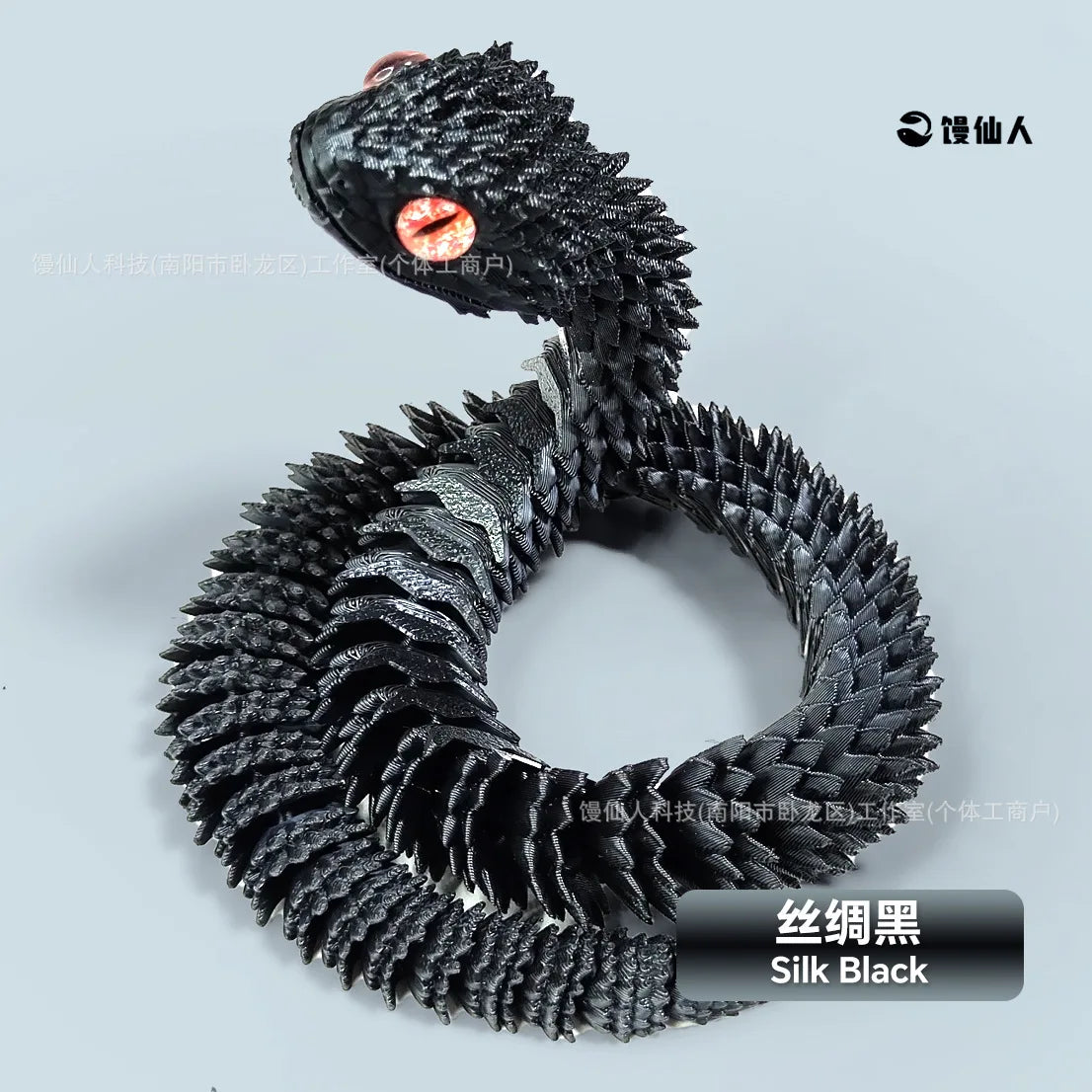 30/60/80Cm 3D Printed Luminous Snake Movable Joint Simulation Snake Action Figures Home Office Desktop Ornament Birthday Gifts