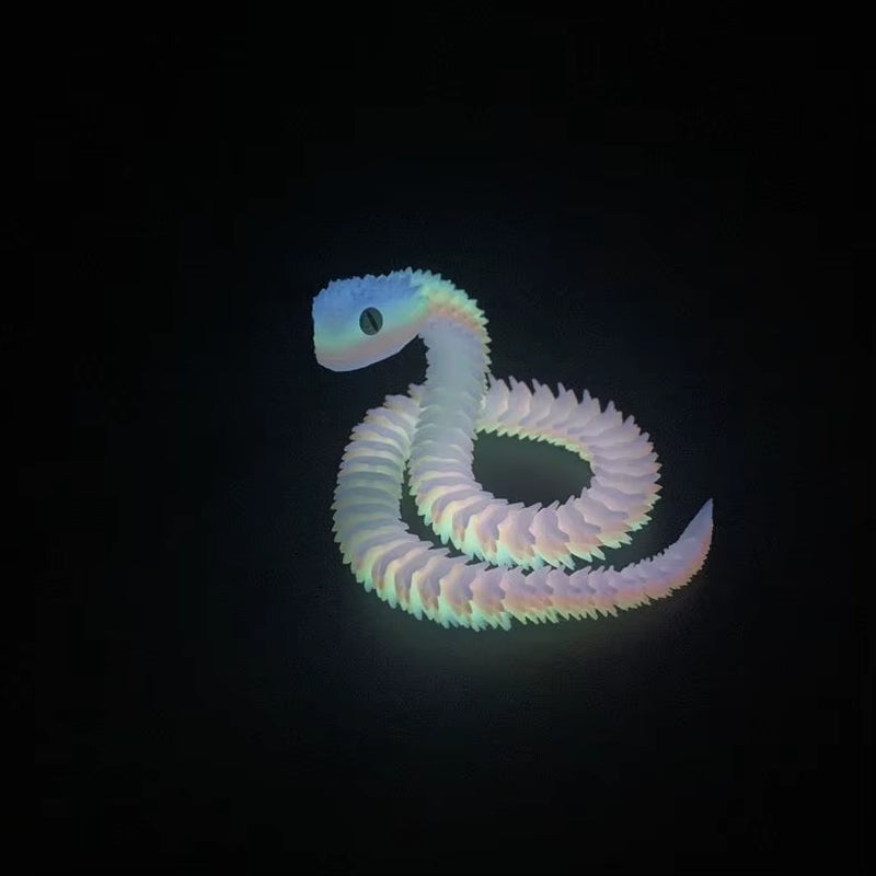 30/60/80Cm 3D Printed Luminous Snake Movable Joint Simulation Snake Action Figures Home Office Desktop Ornament Birthday Gifts