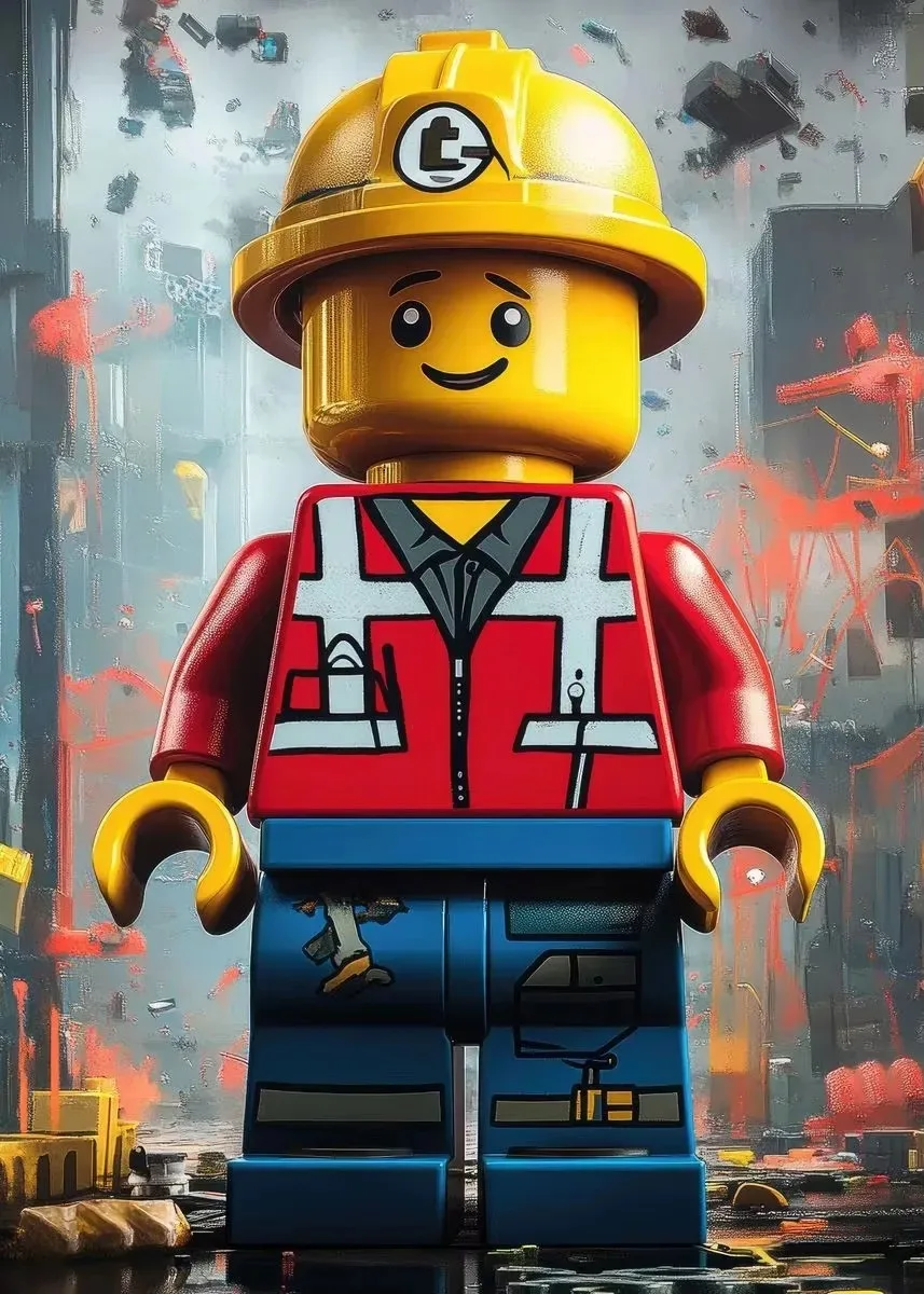 Cartoon Abstract Fun Various Occupations L-Legos Posters Canvas Prints Wall Art Picture for Home Room Children'S Room Decoration