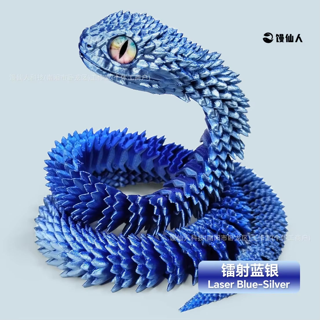 30/60/80Cm 3D Printed Luminous Snake Movable Joint Simulation Snake Action Figures Home Office Desktop Ornament Birthday Gifts