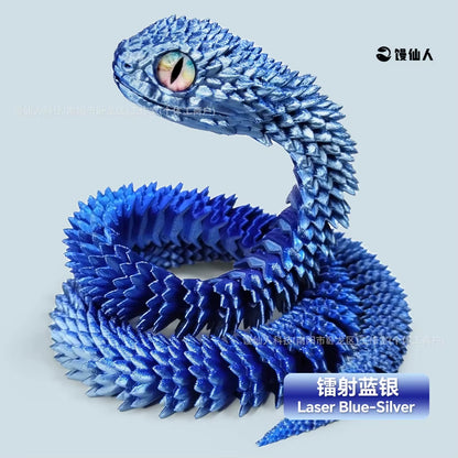 30/60/80Cm 3D Printed Luminous Snake Movable Joint Simulation Snake Action Figures Home Office Desktop Ornament Birthday Gifts