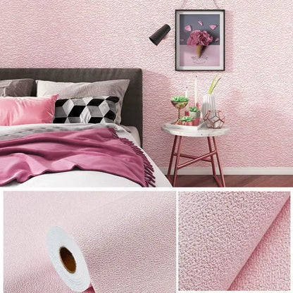 Linen 3D Foam Self-Adhesive PVC Solid Color Thickened Waterproof Background Wall Renovation Wallpaper Wall Stickers Home Decor