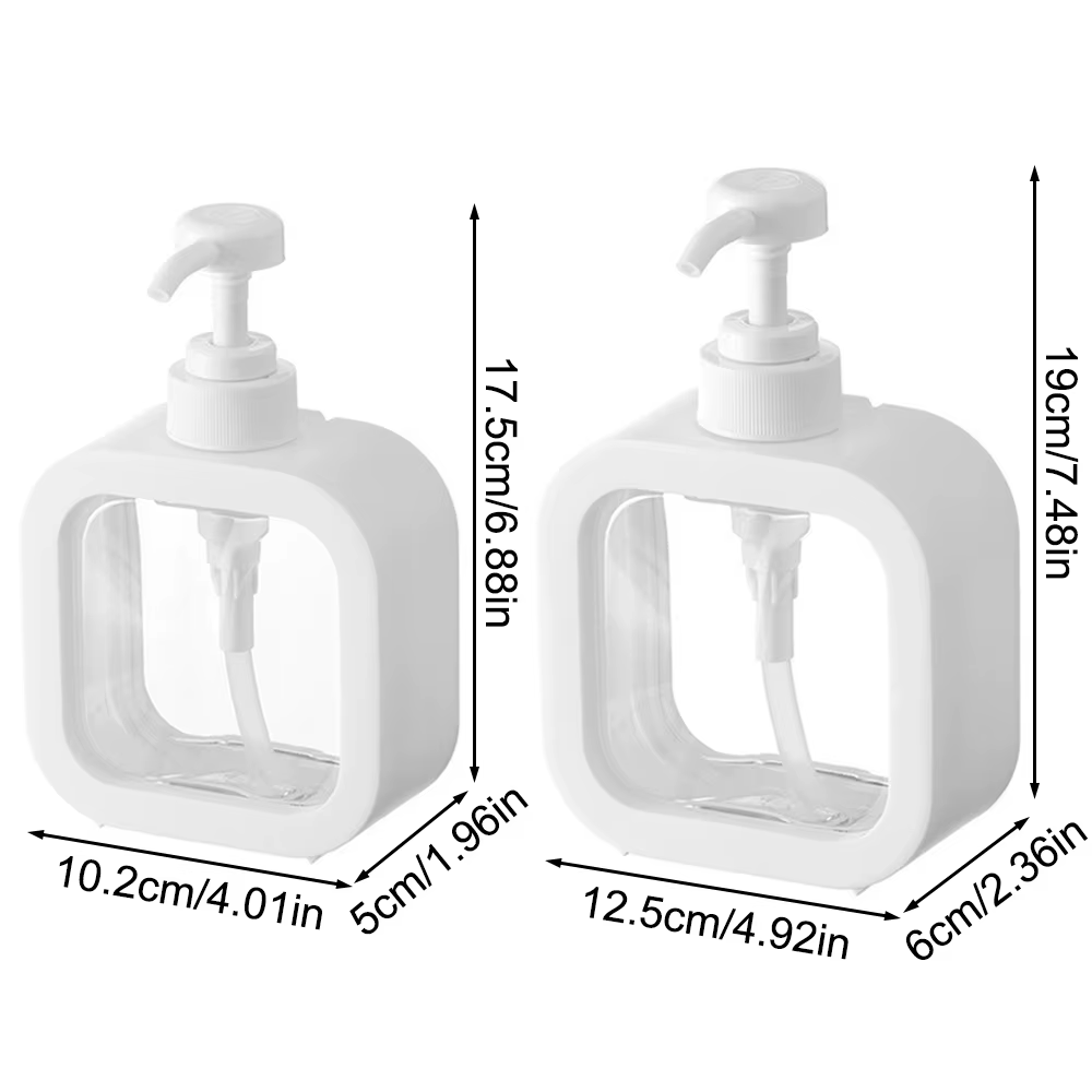 1/2 PCS Large-Capacity Soap Dispenser Bottle, Transparent Visible Plastic Press Bottle, Suitable for Travel, Kitchen, Bathroom
