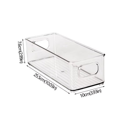 Refrigerator Organizer Bins Stackable Fridge Food Storage Box with Handle Clear Plastic Pantry Freezer Organizer Tool