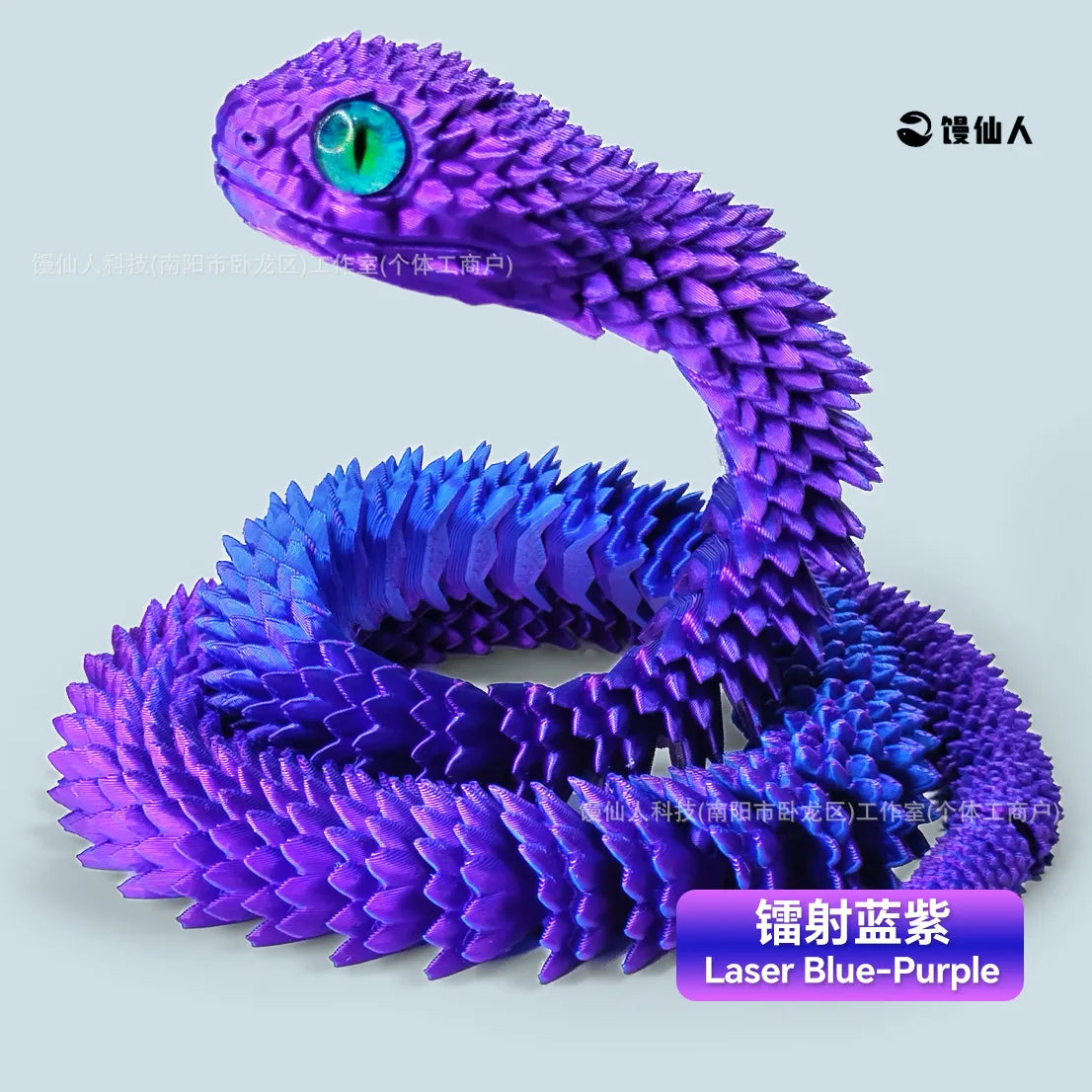 30/60/80Cm 3D Printed Luminous Snake Movable Joint Simulation Snake Action Figures Home Office Desktop Ornament Birthday Gifts