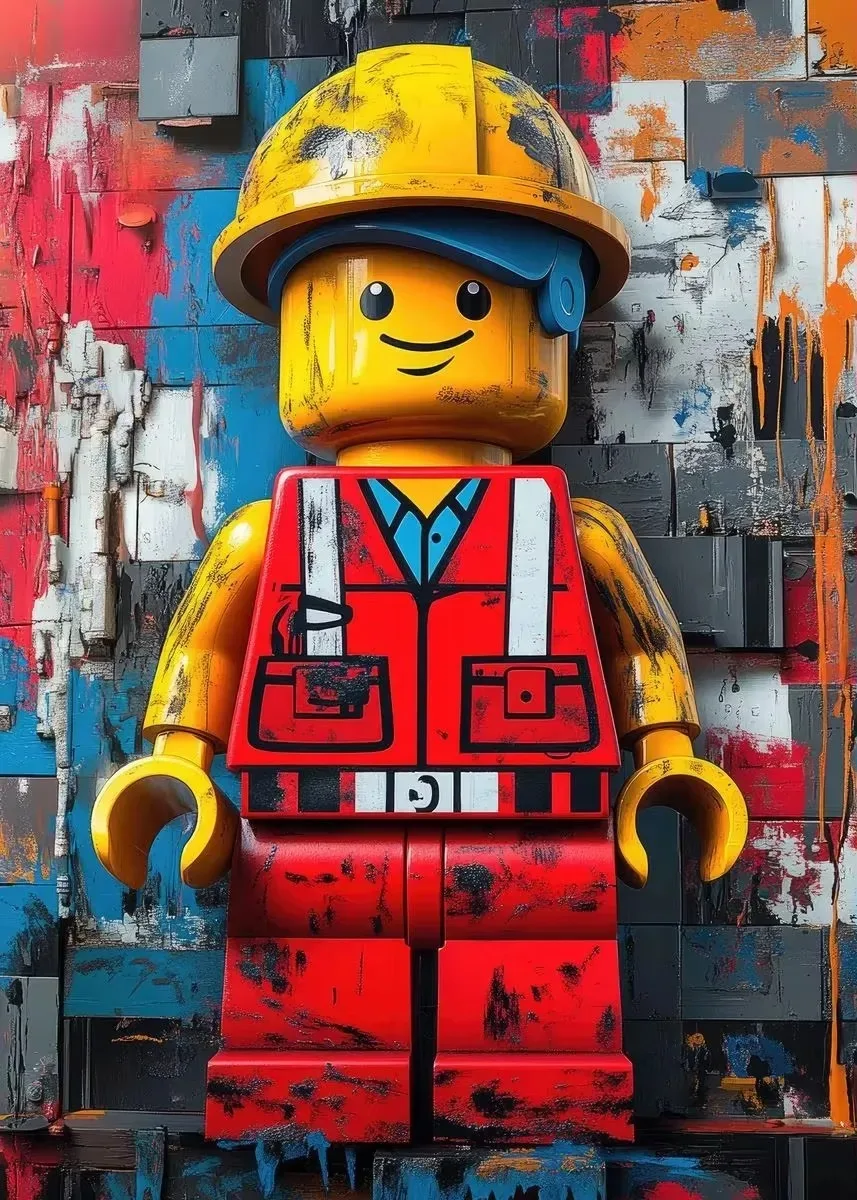 Cartoon Abstract Fun Various Occupations L-Legos Posters Canvas Prints Wall Art Picture for Home Room Children'S Room Decoration