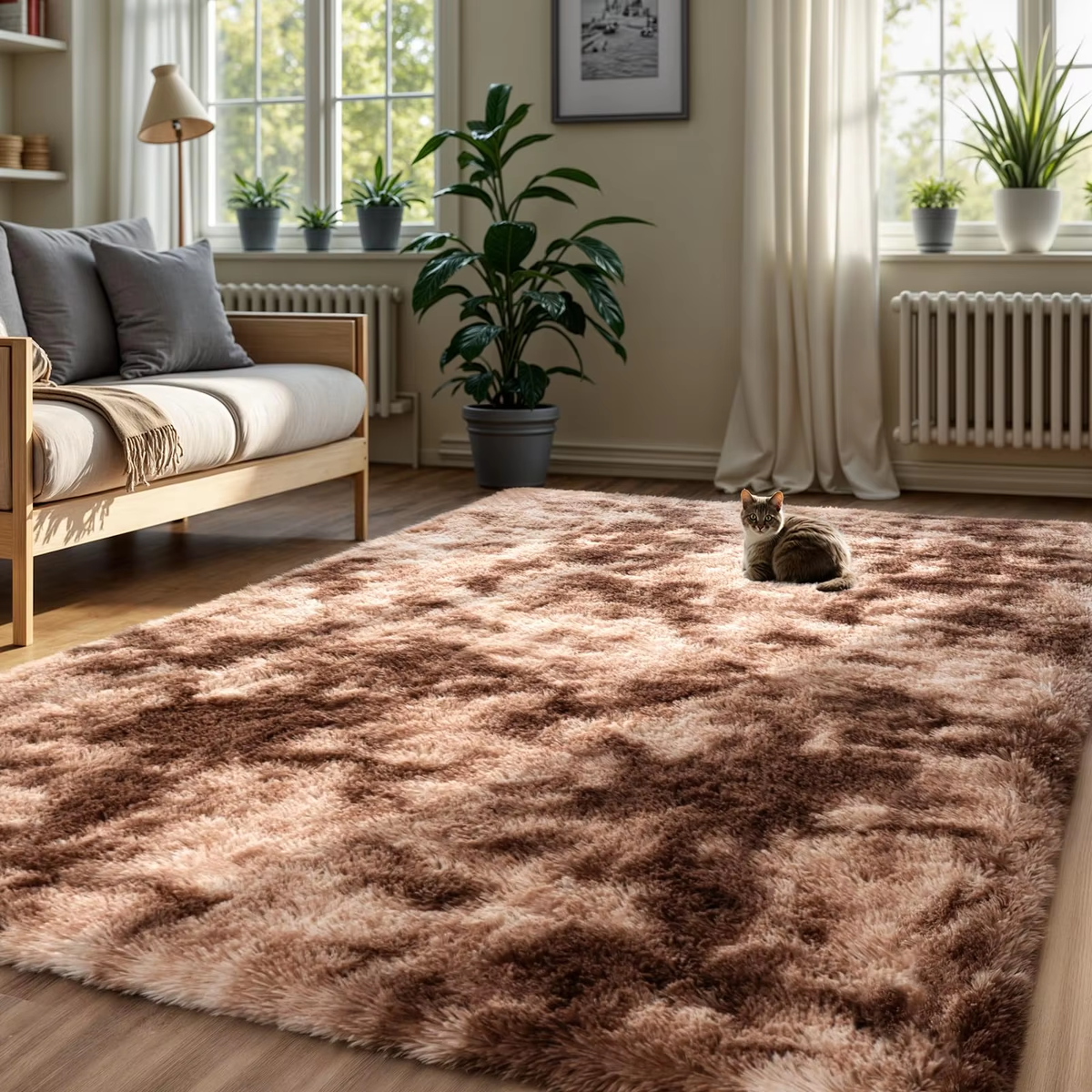 Minimalist Style Living Room Carpet, Fluffy and Slip-Resistant Children'S Room Mat, Bathroom Carpet, Home Decoration