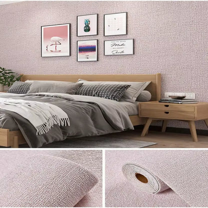 Linen 3D Foam Self-Adhesive PVC Solid Color Thickened Waterproof Background Wall Renovation Wallpaper Wall Stickers Home Decor