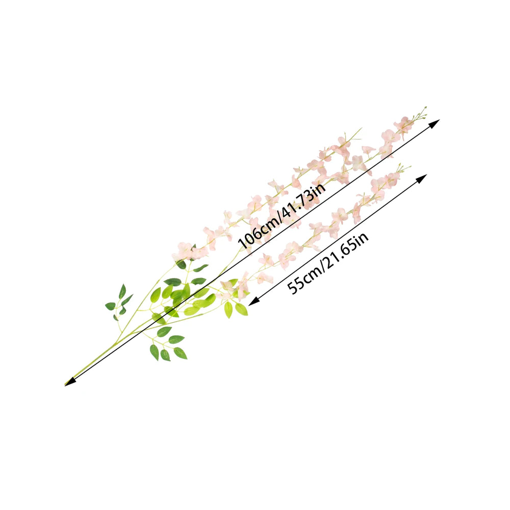12Pcs Artificial Flowers Silk Wisteria Vine Fake Silk Hanging Flower for Wedding Party Garden Outdoor Greenery Home Wall Decor