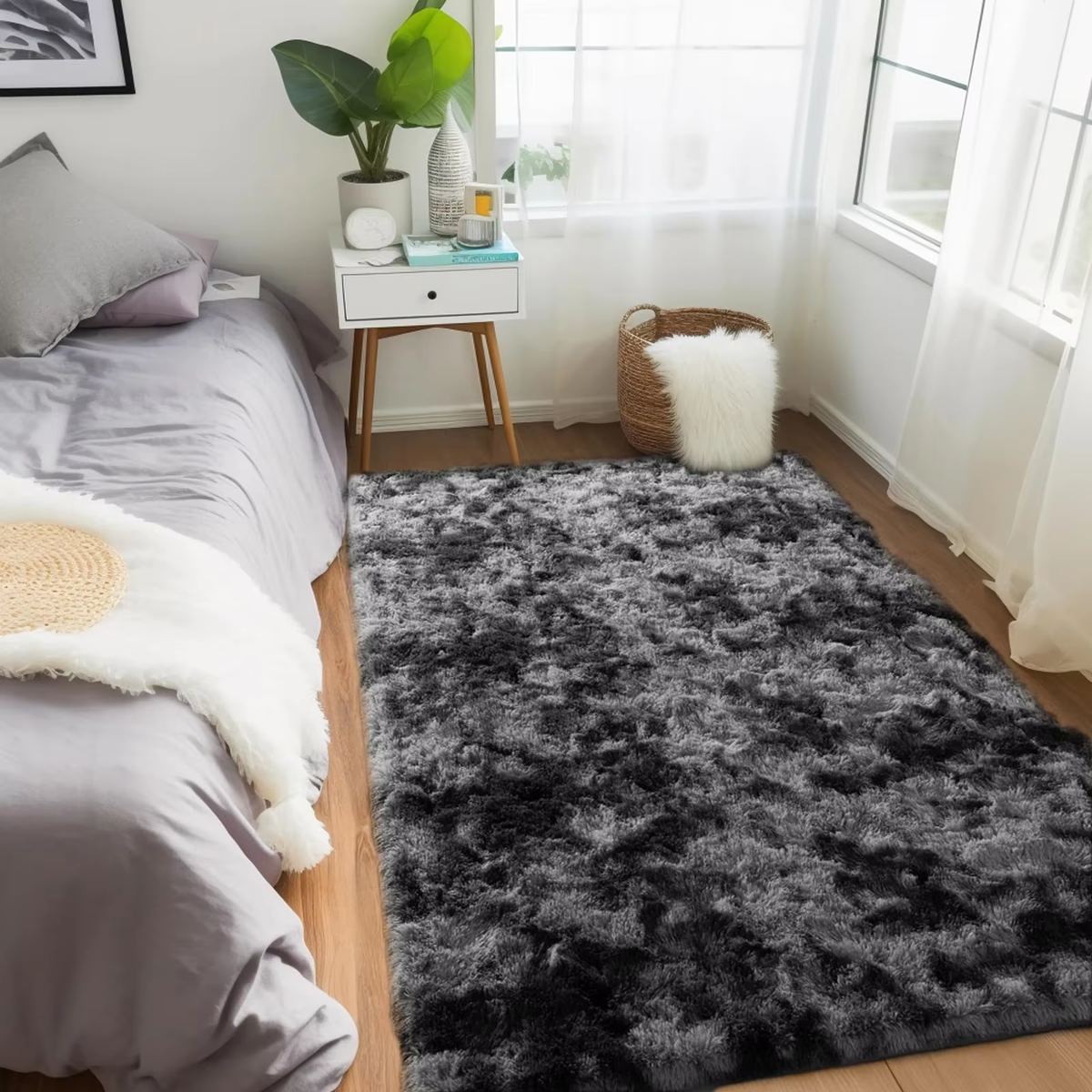Minimalist Style Living Room Carpet, Fluffy and Slip-Resistant Children'S Room Mat, Bathroom Carpet, Home Decoration