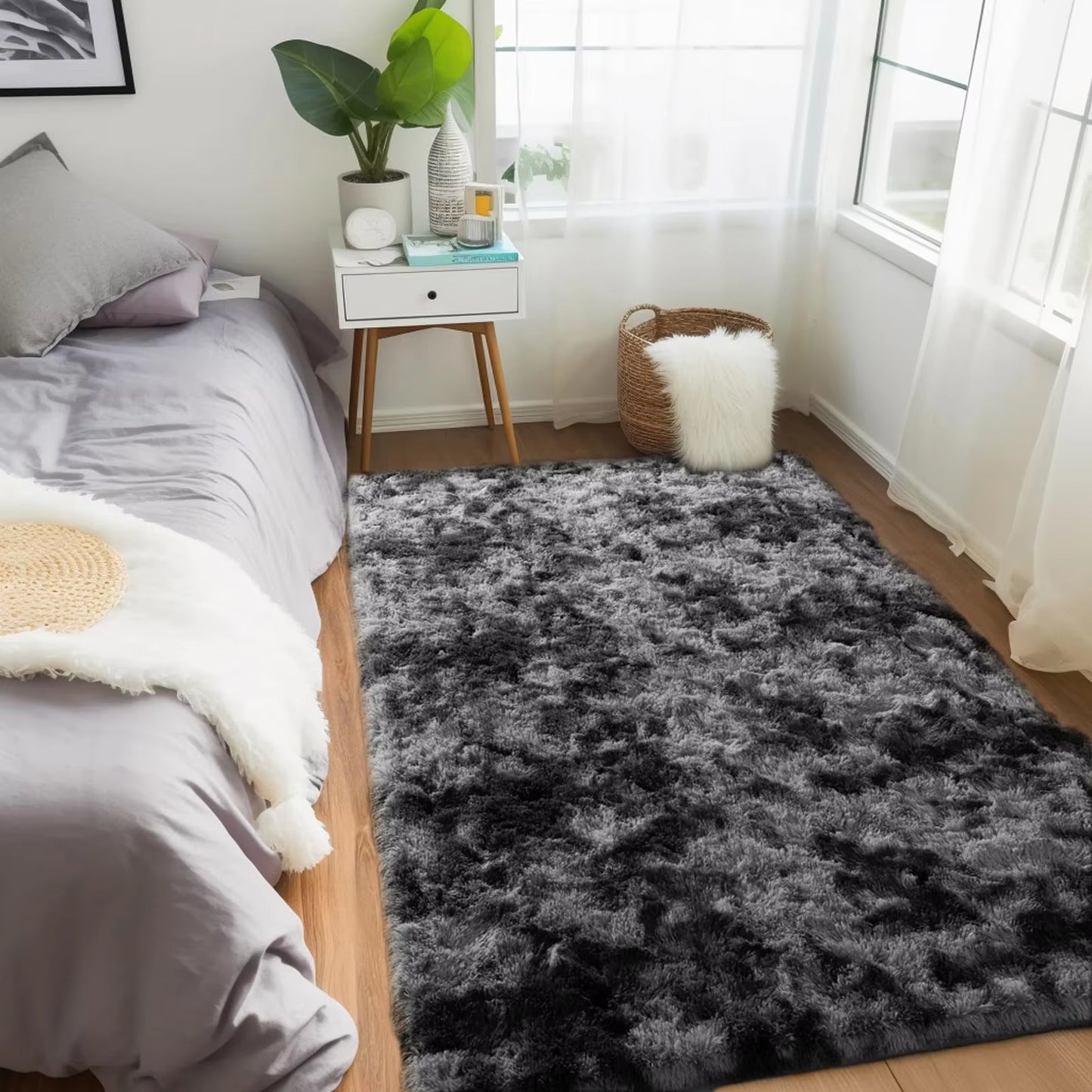 Minimalist Style Living Room Carpet, Fluffy and Slip-Resistant Children'S Room Mat, Bathroom Carpet, Home Decoration