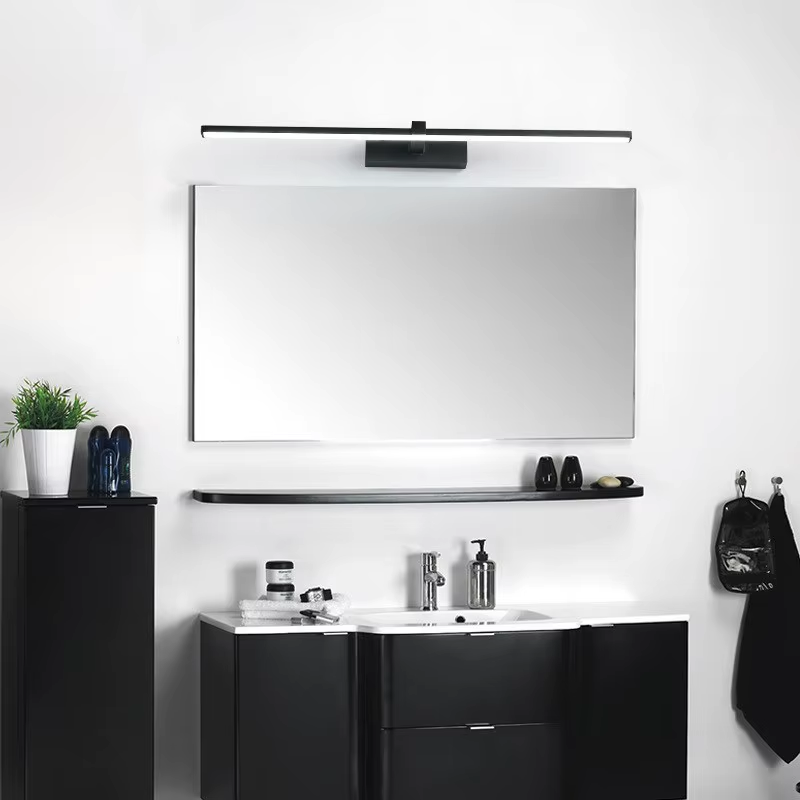 Led Mirror Lights Wall Lamps Bathroom Waterproof White Black LED Flat Lamp Modern Indoor Wall Lamp Bathroom Lighting Make Up
