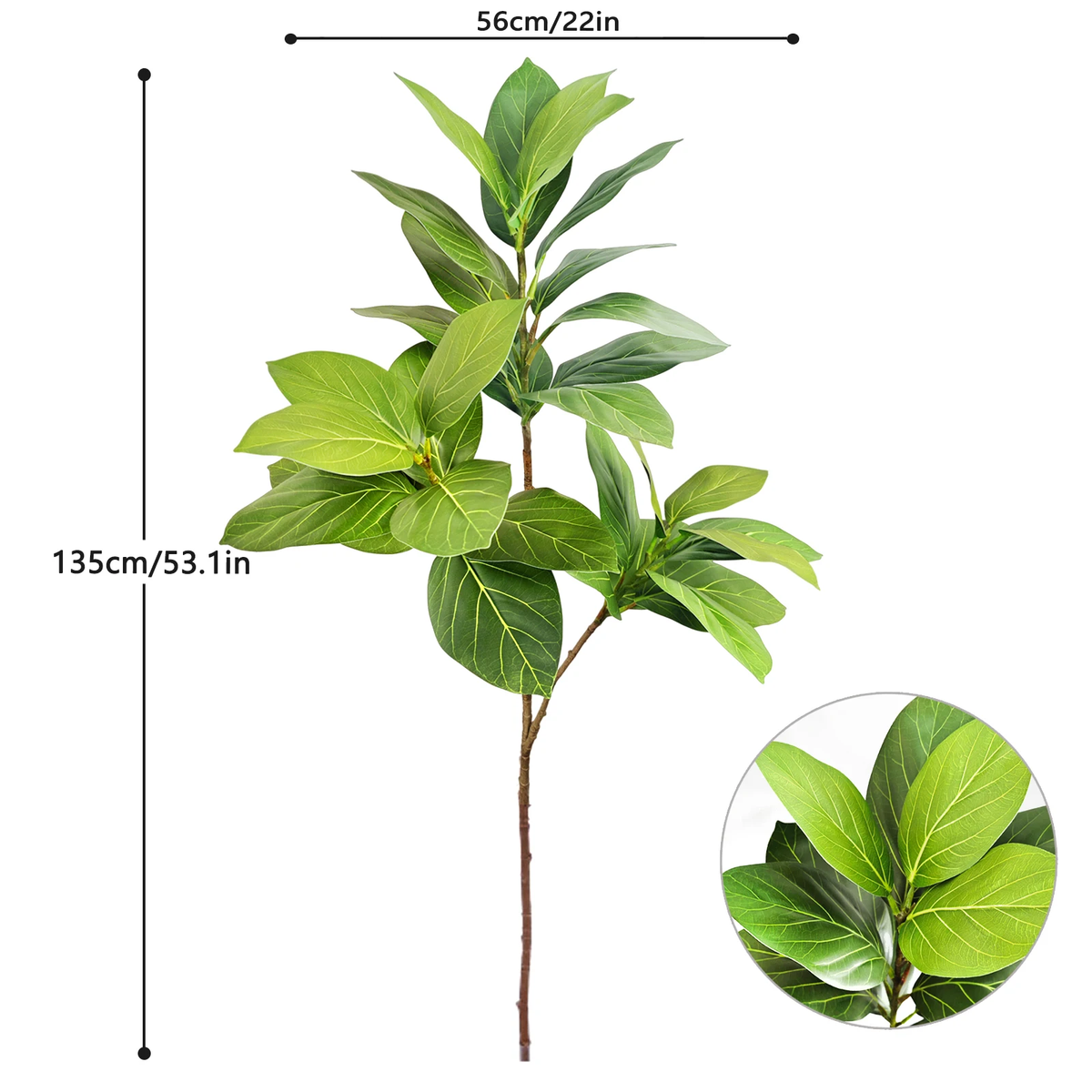 77-135Cm (53.1In) Artificial Fiddle Leaf Ficus Fig Plant for Outdoor Courtyard Garden Balcony Indoor Home and Office Decoration