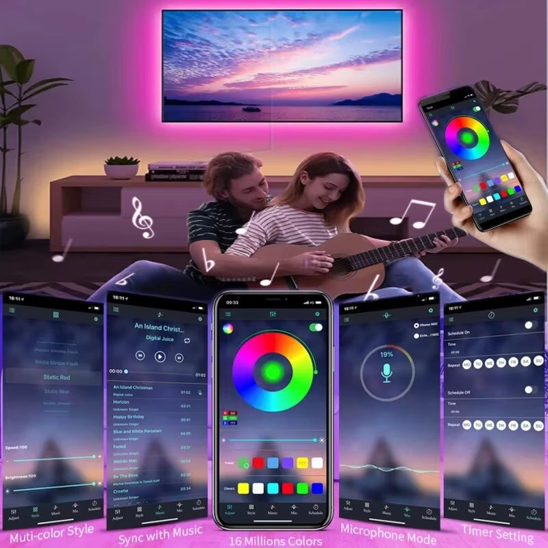 USB 5V Led Lights APP and 24Keys Remote Control RGB Flexible Tape Diode Lights for TV Background Luces Led