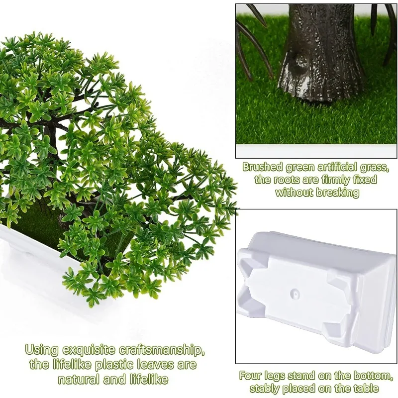 Artificial Plants Bonsai Simulated Tree Potted Fake Flowers Table Porch Potted Ornaments Home Wedding Decor Housewarming Gift